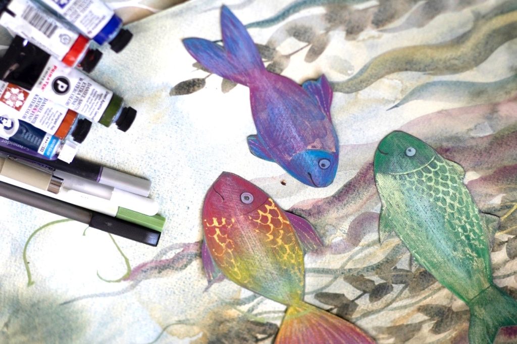 dibujo de peces de colores